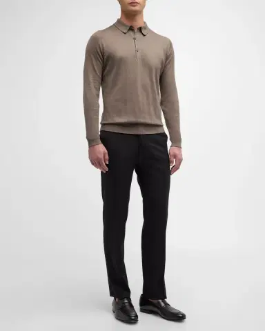 Emporio Armani Basic Flat-Front Wool Trousers | Thumbnail 2 Emporio Armani Basic Flat-Front Wool Trousers | Thumbnail 2