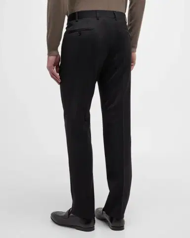 Emporio Armani Basic Flat-Front Wool Trousers | Thumbnail 3 Emporio Armani Basic Flat-Front Wool Trousers | Thumbnail 3