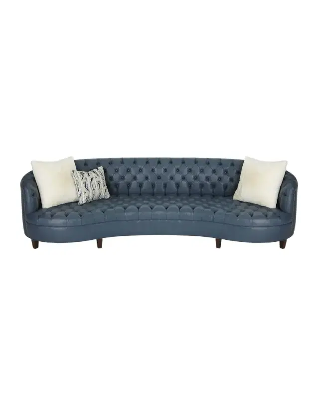 Haute House Magnolia Tufted Leather Sofa 126"
