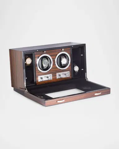 Bey-Berk Burl Wood Four-Watch Winder | Thumbnail 2