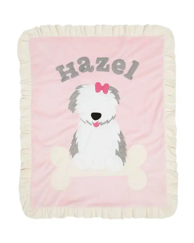Boogie Baby Personalized Puppy Love Plush Blanket, Pink