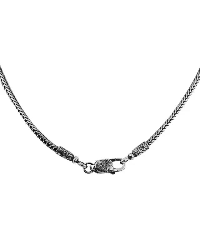 Men 's Braided Sterling Silver Chain Necklace