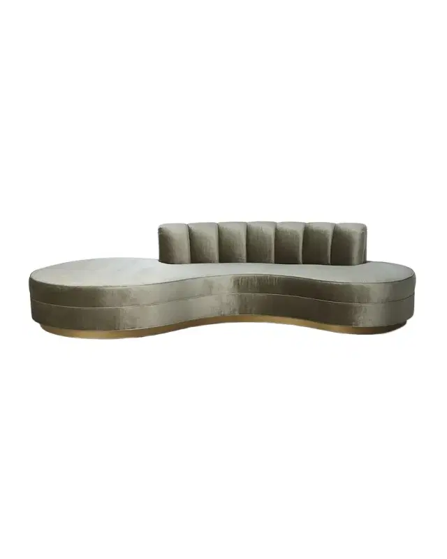 Haute House Layla Channel Tufted Curved Sofa 121"