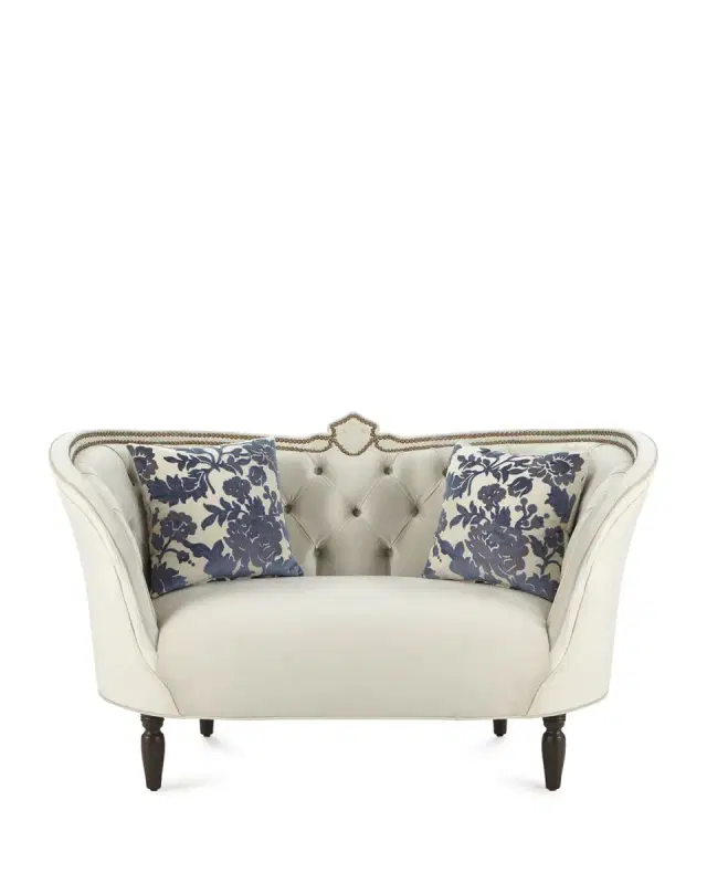 Haute House Erin Tufted-Back Settee