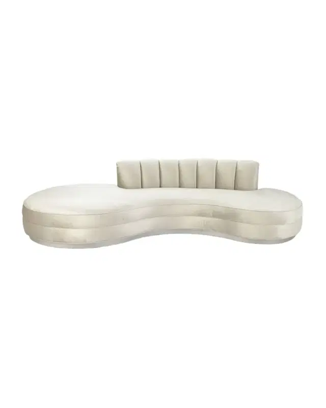 Haute House Layla Channel Tufted Curved Sofa 121"