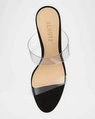 Schutz Ariella Strappy See-Through Vinyl Slide High-Heel Sandals | Thumbnail 3