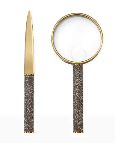 AERIN Faux Shagreen Magnifying Glass and Letter Opener Set | Thumbnail 2