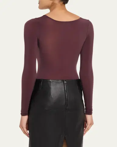 Wolford Buenos Aires Long-Sleeve Semi-Sheer Bodysuit | Thumbnail 3