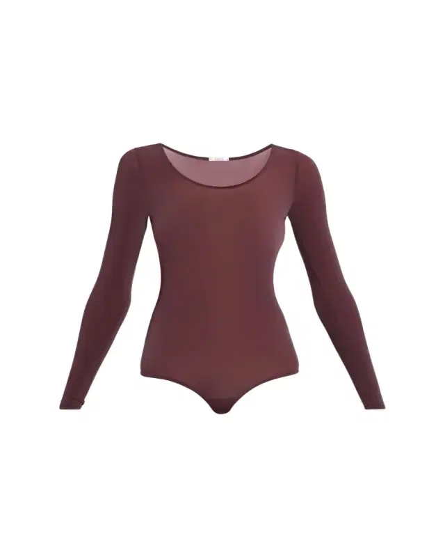 Buenos Aires Long-Sleeve Semi-Sheer Bodysuit