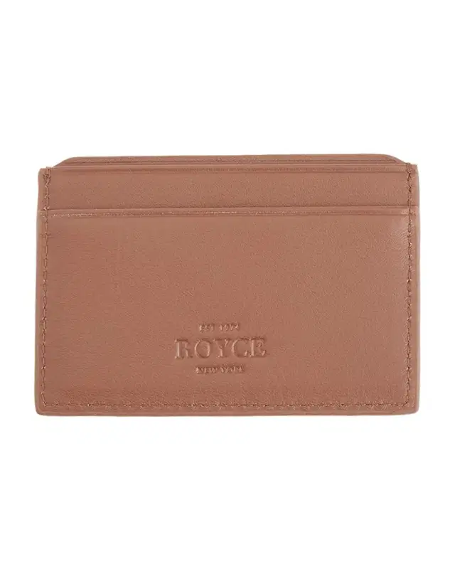 Royce New York Monogrammed RFID Blocking Leather Card Wallet, Personalized