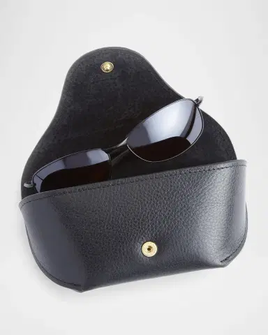 Royce New York Monogrammed Leather Sunglasses Carrying Case | Thumbnail 2