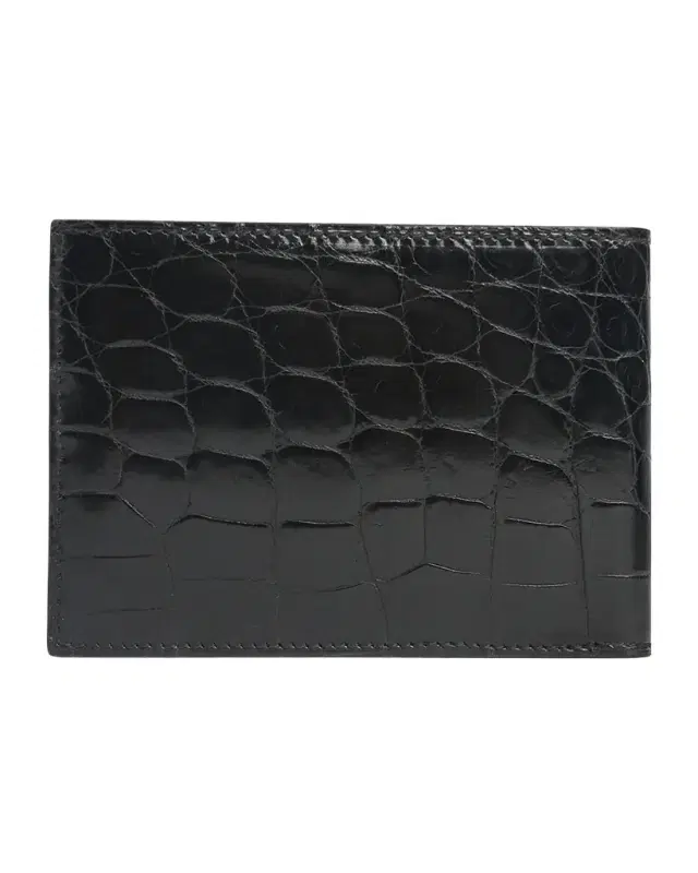 Men 's Bi-Fold Crocodile Leather Wallet
