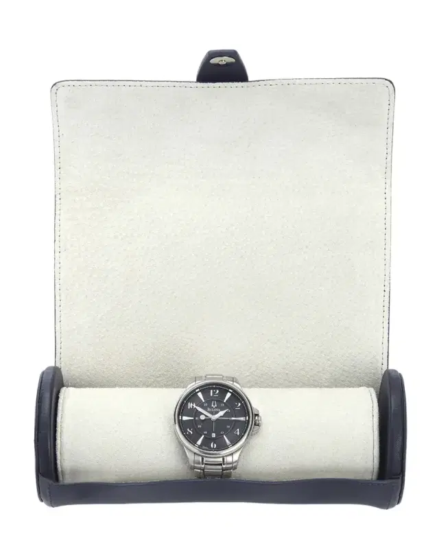 ROYCE New York Monogrammed Leather Travel Watch Roll, Personalized