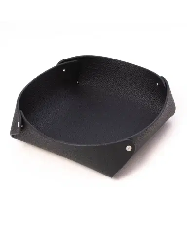 Bey-Berk Men 's Round Leather Valet Tray | Thumbnail 1