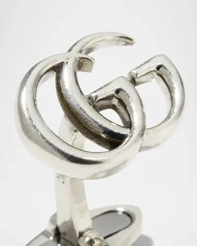 Gucci Men 's Marmont GG Aged Silver Cufflinks | Thumbnail 2
