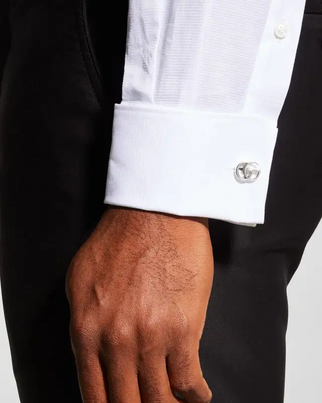 Men 's Marmont GG Aged Silver Cufflinks