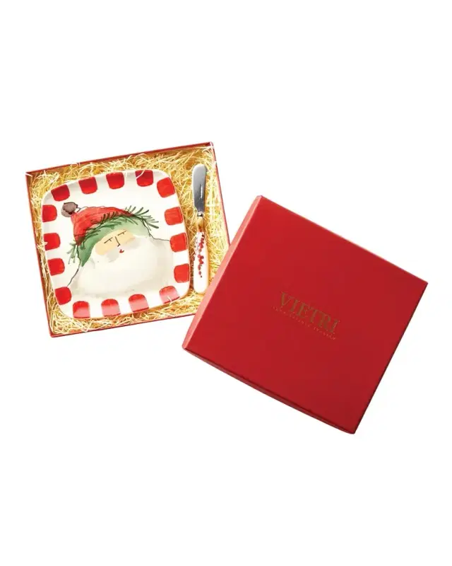 Vietri Old St. Nick Square Plate with Spreader