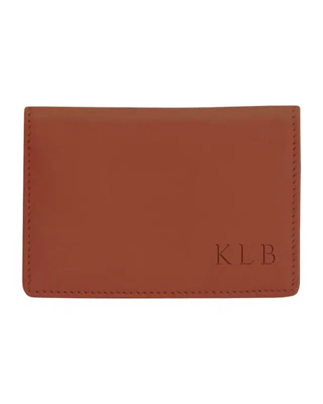 Royce New York Monogrammed Leather Card Holder Wallet