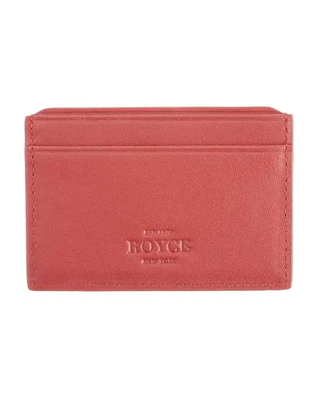Royce New York Monogrammed RFID Blocking Leather Card Wallet, Personalized