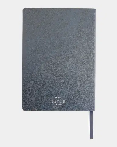 Royce New York Monogrammed Leather Bound Executive Notebook, Personalized | Thumbnail 2