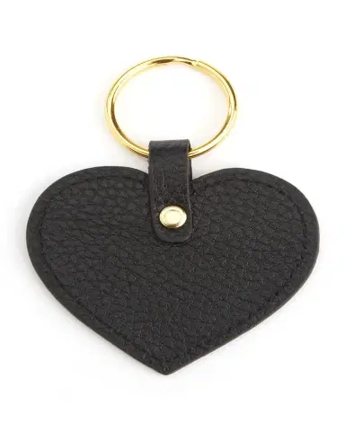 Royce New York Monogrammed Leather Heart-Shaped Key Chain, Personalized | Thumbnail 2