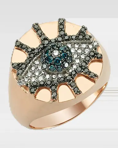 Bee Goddess Eye Light Multi-Diamond Pinky Ring, Size 7 | Thumbnail 2 Bee Goddess Eye Light Multi-Diamond Pinky Ring, Size 7 | Thumbnail 2