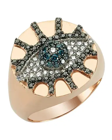 Bee Goddess Eye Light Multi-Diamond Pinky Ring, Size 7 | Thumbnail 1 Bee Goddess Eye Light Multi-Diamond Pinky Ring, Size 7 | Thumbnail 1