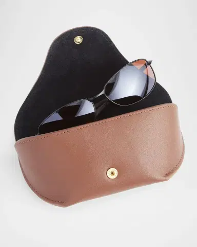 Royce New York Monogrammed Leather Sunglasses Carrying Case | Thumbnail 2