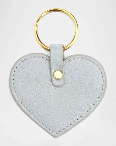 Royce New York Monogrammed Leather Heart-Shaped Key Chain, Personalized | Thumbnail 4