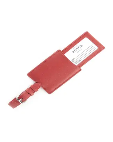 Royce New York Monogrammed Leather Retractable Luggage Tag, Personalized | Thumbnail 2