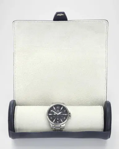Royce New York Monogrammed Leather Travel Watch Roll, Personalized | Thumbnail 2