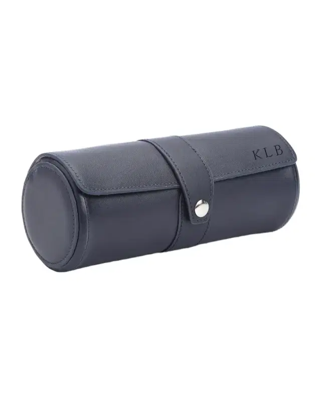 Royce New York Monogrammed Leather Travel Watch Roll, Personalized