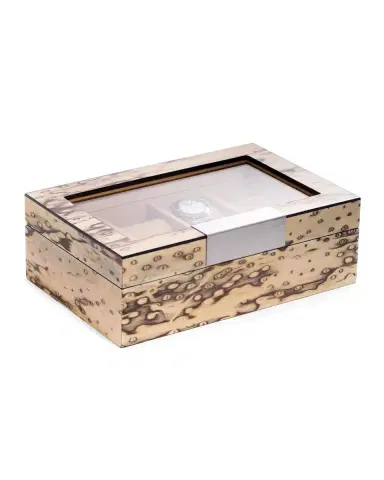Bey-Berk Men 's Exotic Ice Lacquered Burl Wood 8-Watch Storage Box | Thumbnail 2