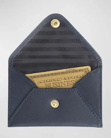 ROYCE New York Monogrammed Leather Envelope Style Card Holder, Personalized | Thumbnail 2