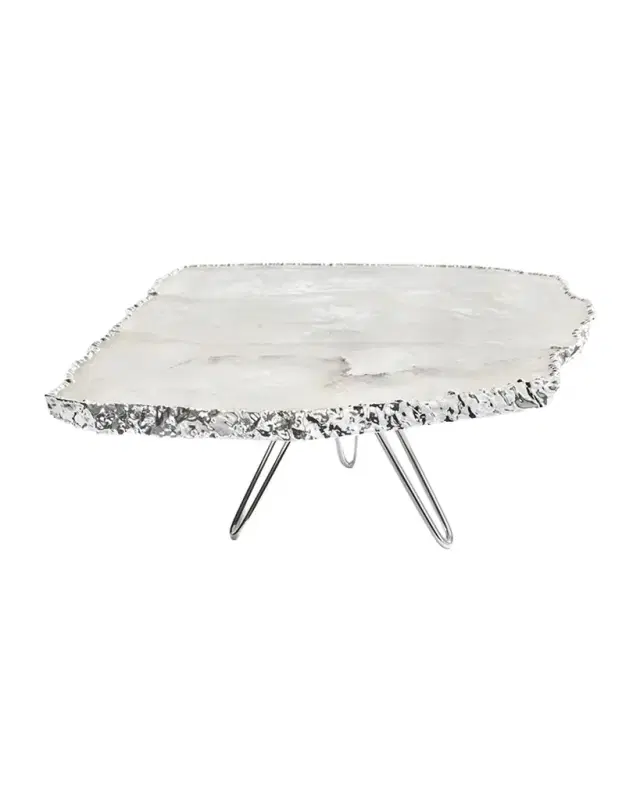 ANNA New York Torta Crystal Cake Stand, Silver