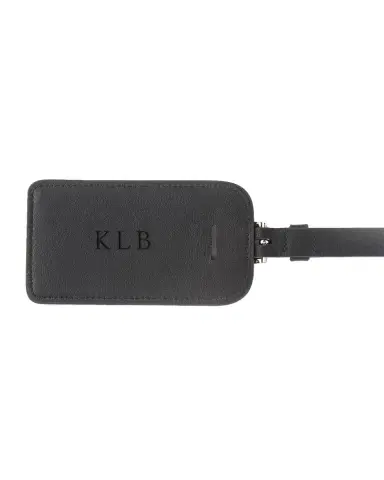 Royce New York Monogrammed Leather Luggage Tag | Thumbnail 2