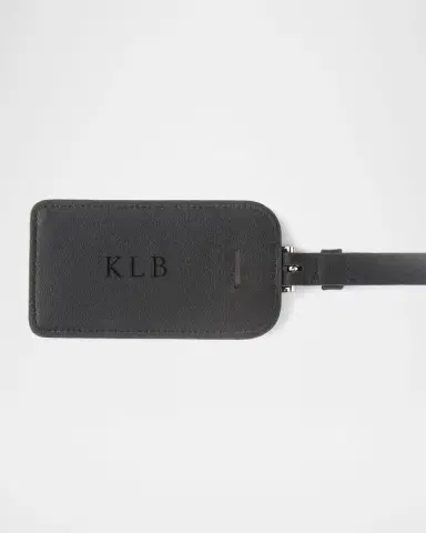 Royce New York Monogrammed Leather Luggage Tag | Thumbnail 5