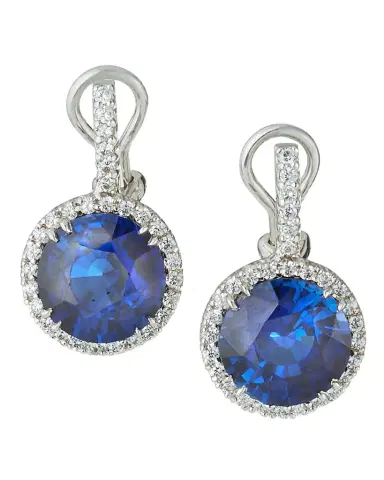 Fantasia by DeSerio Pave-Set Lab Grown Sapphire Drop Earrings | Thumbnail 1 Fantasia by DeSerio Pave-Set Lab Grown Sapphire Drop Earrings | Thumbnail 1