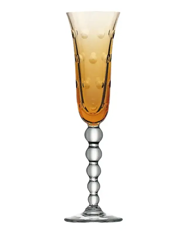 Saint Louis Crystal Bubble Flute, Amber