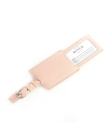 Royce New York Monogrammed Leather Retractable Luggage Tag, Personalized | Thumbnail 2