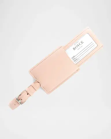 Royce New York Monogrammed Leather Retractable Luggage Tag, Personalized | Thumbnail 4