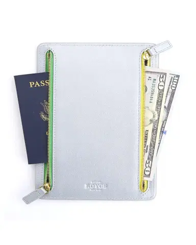 ROYCE New York Monogrammed Leather RFID Blocking Foup Zip Travel Organizer | Thumbnail 2