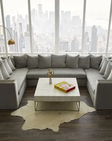 Haute House Donovan Tile Trimmed Sectional Sofa with 17 Pillows | Thumbnail 4 Haute House Donovan Tile Trimmed Sectional Sofa with 17 Pillows | Thumbnail 4