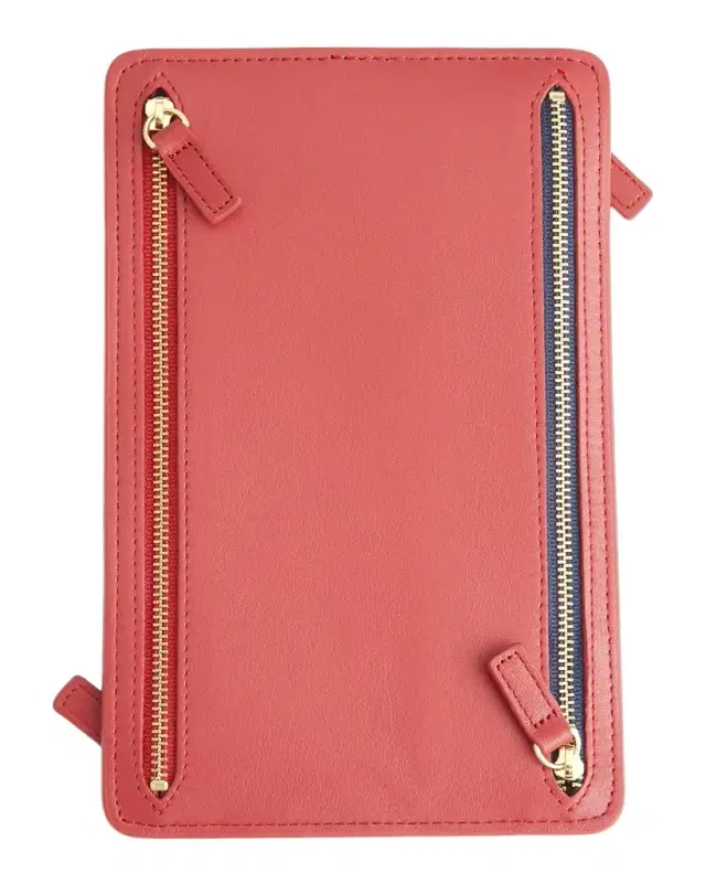 ROYCE New York Monogrammed Leather RFID Blocking Foup Zip Travel Organizer