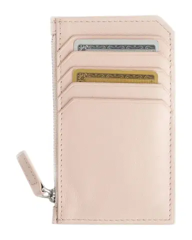 ROYCE New York Monogrammed Zippered Leather Credit Card Case | Thumbnail 1