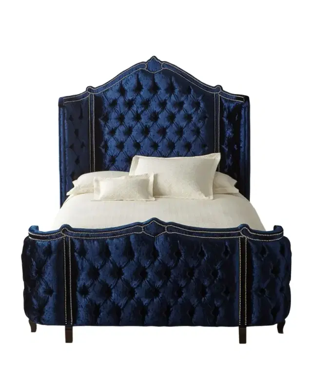 Haute House Penelope Crushed Velvet Queen Bed