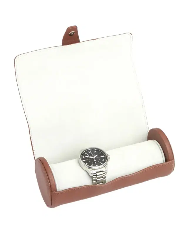 ROYCE New York Monogrammed Leather Travel Watch Roll, Personalized