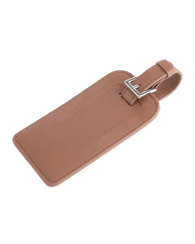 Royce New York Monogrammed Leather Luggage Tag