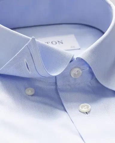 Eton Men's Contemporary-Fit Twill Dress Shirt with Hidden Button-Down Collar | Thumbnail 2 Eton Men's Contemporary-Fit Twill Dress Shirt with Hidden Button-Down Collar | Thumbnail 2