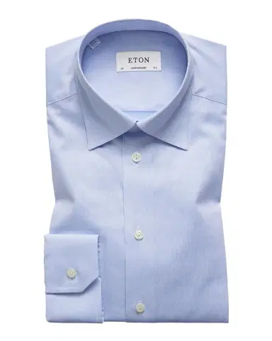 Eton Men's Contemporary-Fit Twill Dress Shirt with Hidden Button-Down Collar | Thumbnail 1 Eton Men's Contemporary-Fit Twill Dress Shirt with Hidden Button-Down Collar | Thumbnail 1